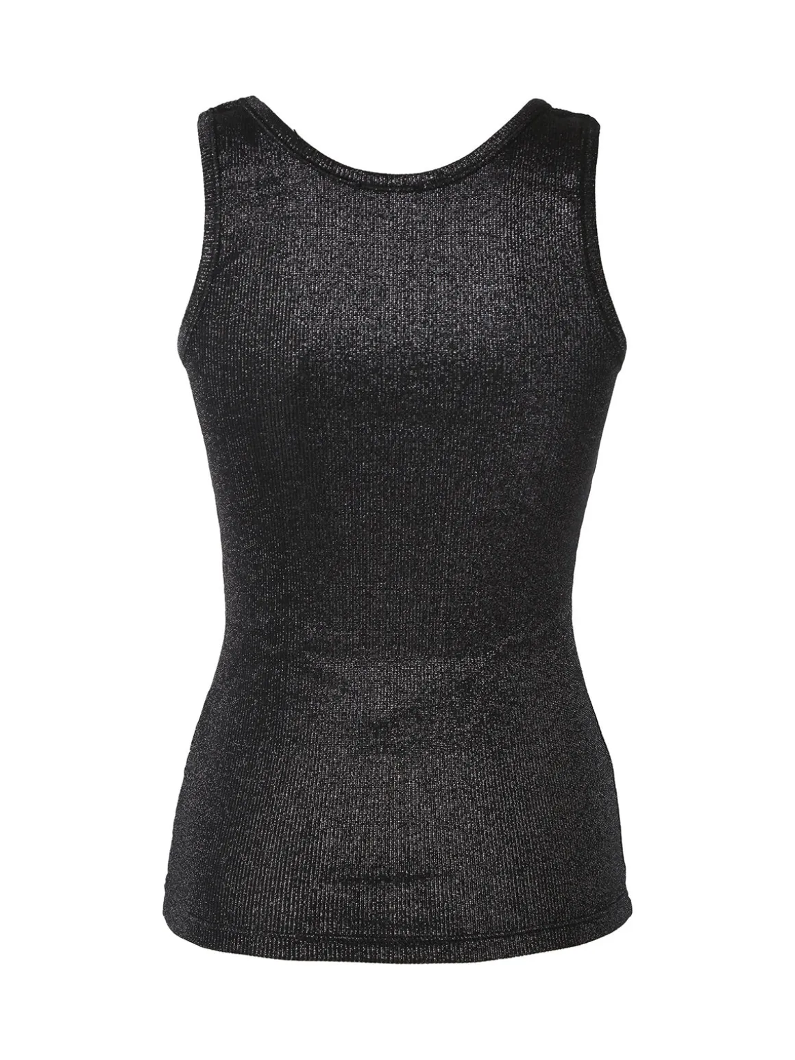 Sublyme Top donna a costine in lurex - nero