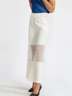Sun Sun Pantaloni donna a zampa con dettaglio a rete