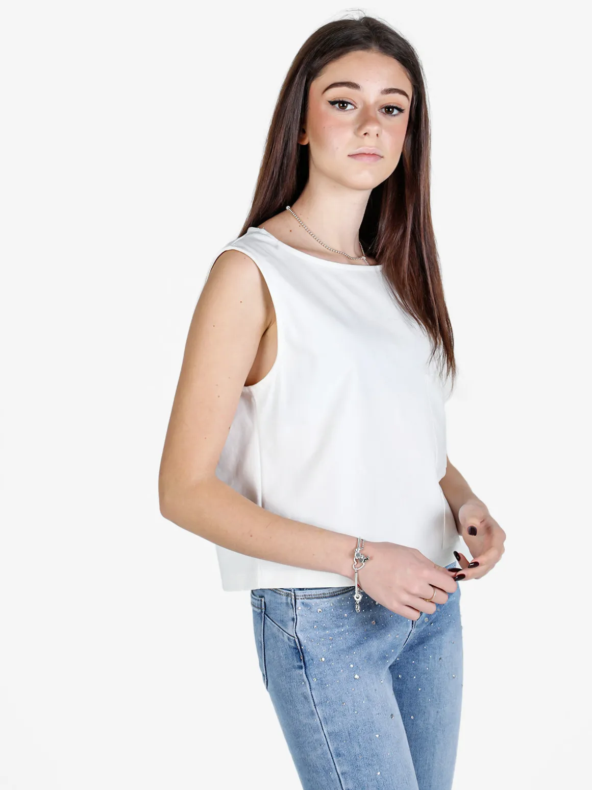 Sun Sun Top donna oversize in misto cotone