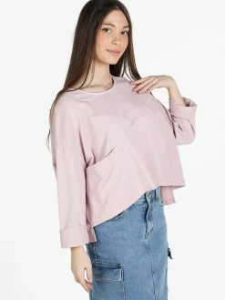 Sun Sun T-shirt cropped da donna con tasca