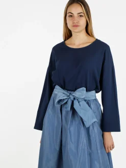 Sun Sun T-shirt cropped da donna con tasca