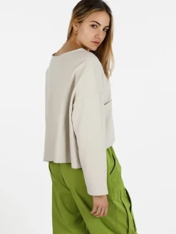 Sun Sun T-shirt cropped da donna con tasca