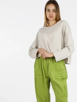 Sun Sun T-shirt cropped da donna con tasca