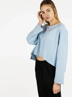 Sun Sun T-shirt cropped da donna con tasca
