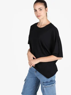 Sun Sun T-shirt donna asimmetrica in cotone