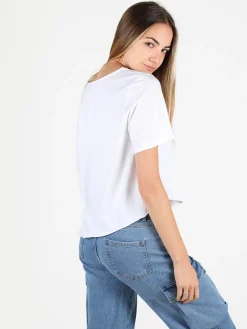 Sun Sun T-shirt donna asimmetrica in cotone