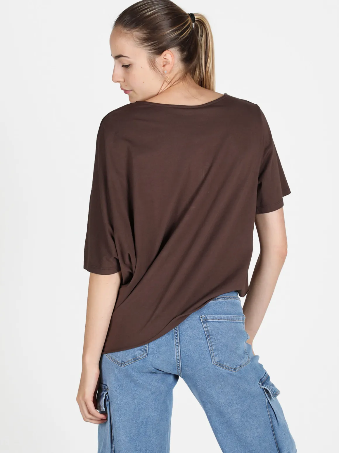 Sun Sun T-shirt donna asimmetrica in cotone