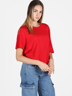 Sun Sun T-shirt donna asimmetrica in cotone
