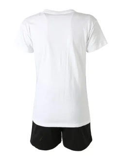 Superga Completo corto da donna 2 pezzi in cotone con logo - bianco