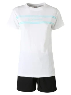 Superga Completo corto da donna 2 pezzi in cotone con logo - bianco