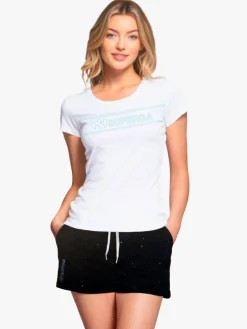 Superga Completo corto da donna 2 pezzi in cotone con logo - bianco