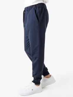 Superga Pantaloni tuta da uomo in felpa con coulisse e polsini - blu scuro