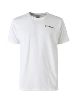 Superga T-shirt da uomo in cotone con logo - bianco