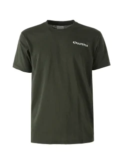 Superga T-shirt da uomo in cotone con logo - verde