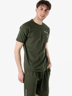 Superga T-shirt da uomo in cotone con logo - verde