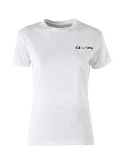 Superga T-shirt girocollo da donna in cotone con logo - bianco