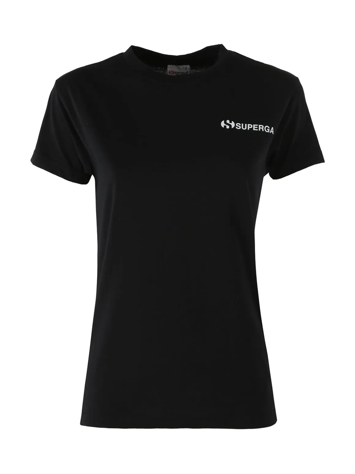 Superga T-shirt girocollo da donna in cotone con logo - nero