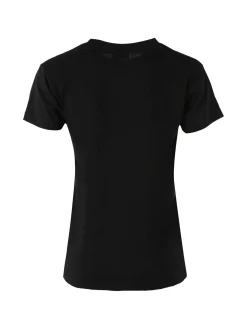 Superga T-shirt girocollo da donna in cotone con logo - nero