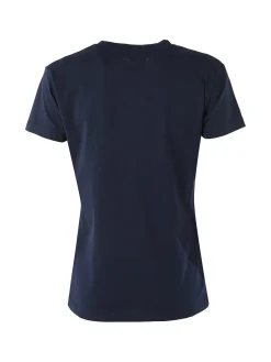 Superga T-shirt girocollo da donna in cotone con logo - blu scuro