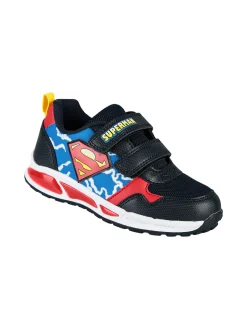 Superman Sneakers da bambino con cinturini a strappi e luci - multicolore