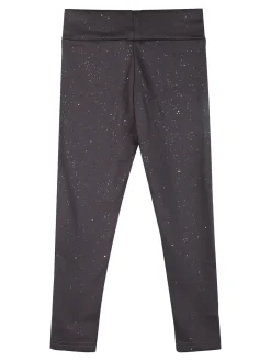 Super Star Leggings felpati da bambina con glitter - antracite
