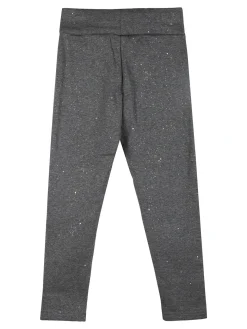 Super Star Leggings felpati da bambina con glitter - grigio