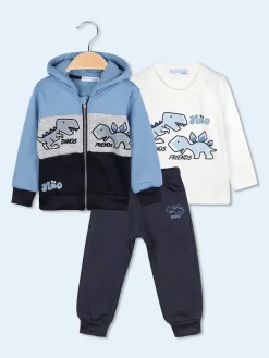 Sweet Junior Completo da neonato felpato 3 pezzi - blu