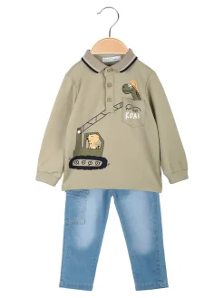 Sweet Junior Completo da neonato 2 pezzi con polo e jeans