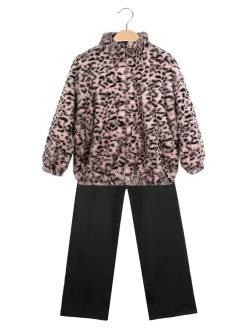 Sweet Junior Completo 3 pezzi da bambina con giacca in ecopelliccia