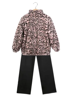 Sweet Junior Completo 3 pezzi da bambina con giacca in ecopelliccia
