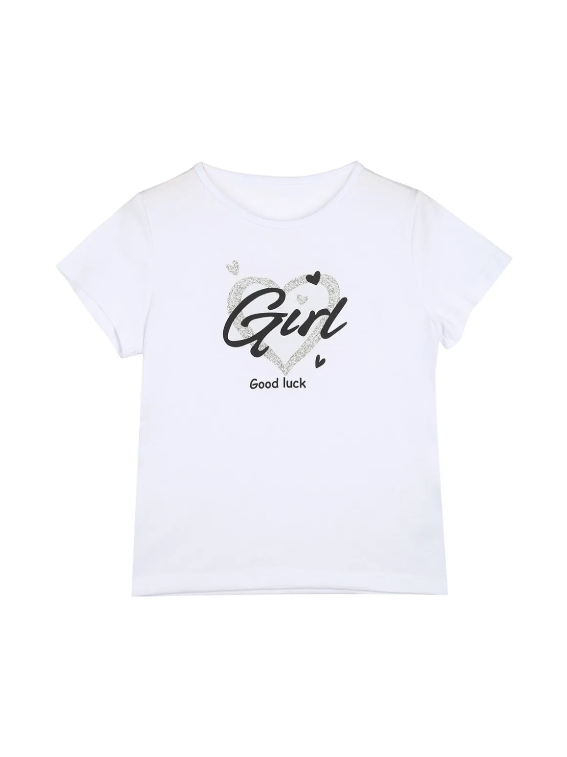 Sweet Junior Completo 3 pezzi da bambina con giacca in ecopelle e gonna con strass - nero