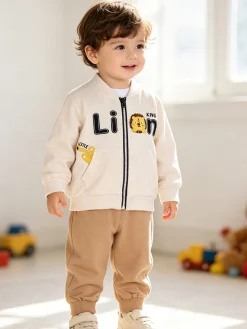 Sweet Junior Completo 3 pezzi da neonato con chiusura zip - beige