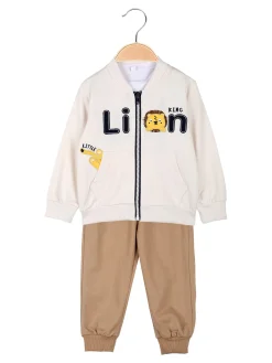 Sweet Junior Completo 3 pezzi da neonato con chiusura zip - beige