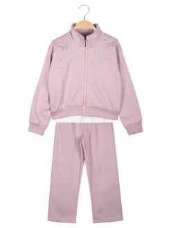 Sweet Junior Completo tuta da bambina 3 pezzi con strass - rosa