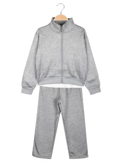 Sweet Junior Completo tuta da bambina 3 pezzi con strass - grigio