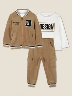 Sweet Junior Completo tuta da neonato 3 pezzi in ciniglia
