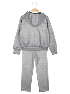 Sweet Junior Completo tuta 3 pezzi da bambina con cappuccio e zip - grigio