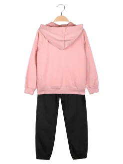 Sweet Junior Completo tuta 3 pezzi da bambina con cappuccio e zip - corallo