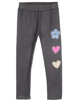 Sweet Junior Leggings da bambina in tessuto caldo con applicazioni