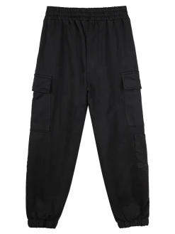 Sweet Junior Pantaloni cargo da ragazza con polsini e coulisse - nero