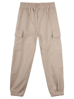 Sweet Junior Pantaloni cargo da ragazza con polsini e coulisse - beige
