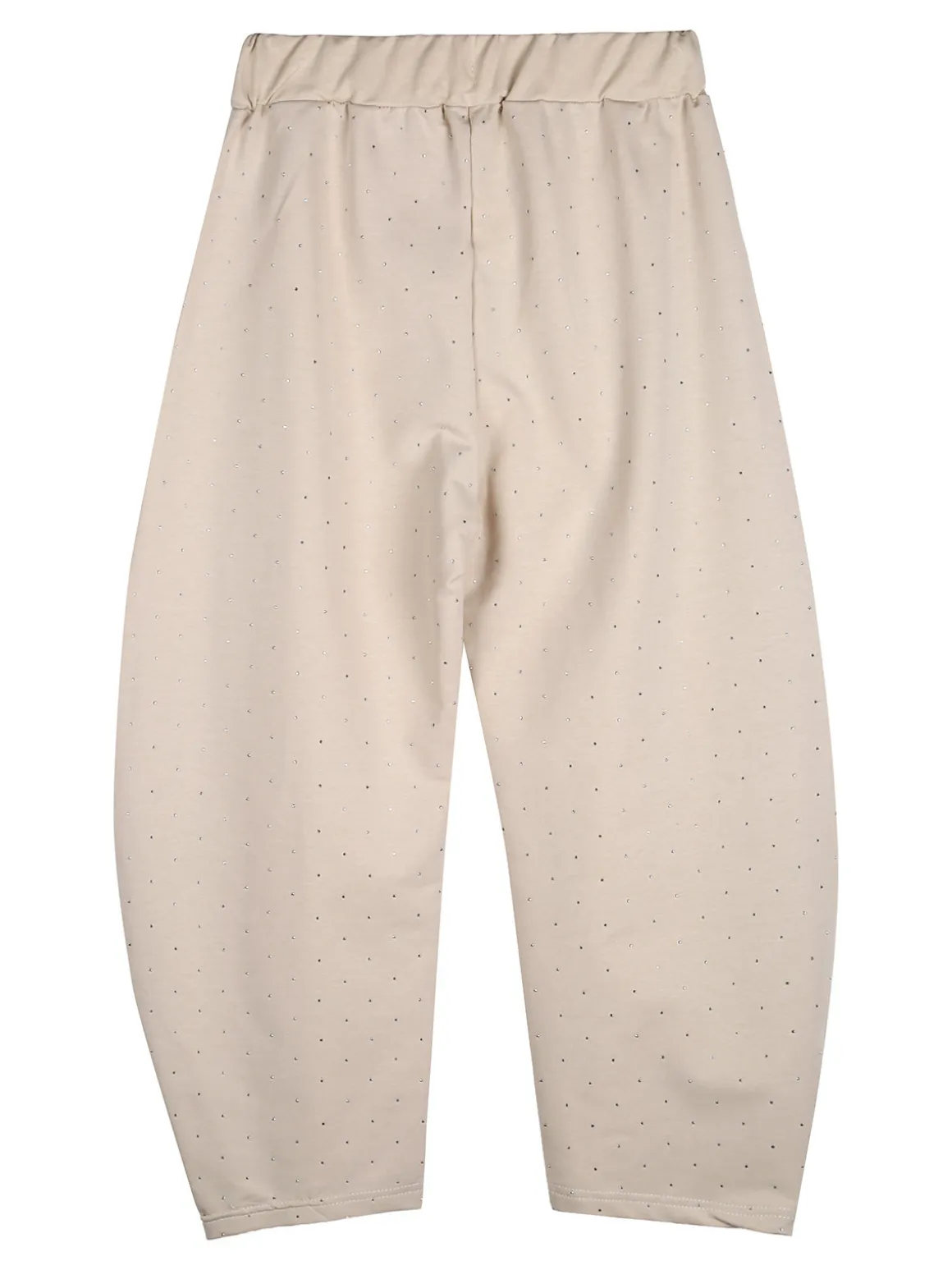 Sweet Junior Pantaloni da bambina a palloncino con micro borchie - beige