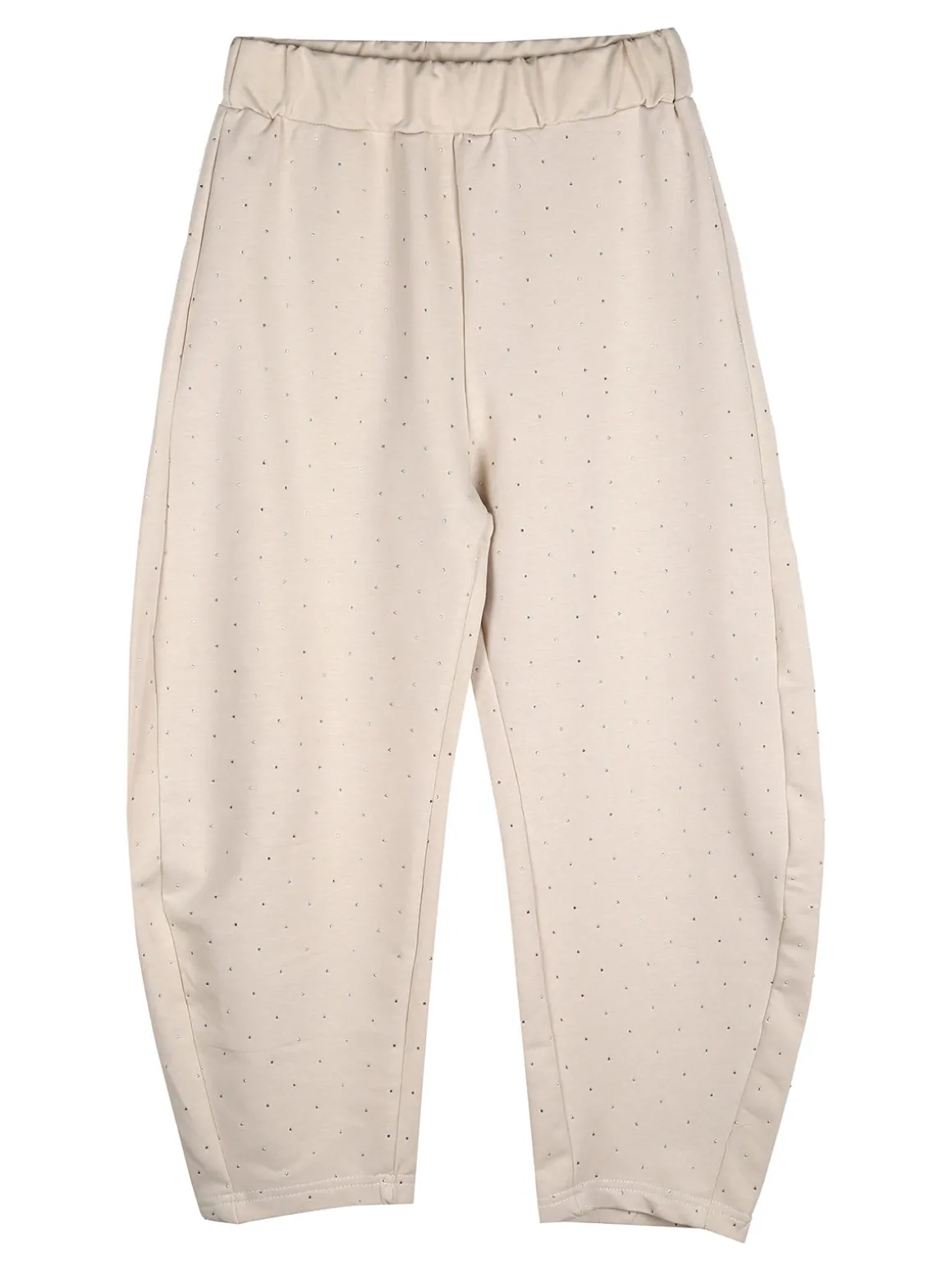 Sweet Junior Pantaloni da bambina a palloncino con micro borchie - beige