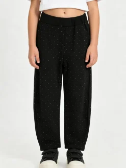 Sweet Junior Pantaloni da bambina a palloncino con micro borchie - nero