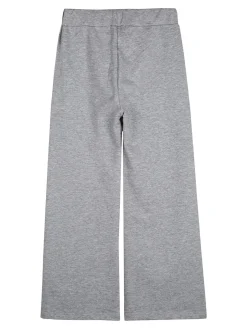 Sweet Junior Pantaloni da bambina a gamba larga con strass floreali - grigio