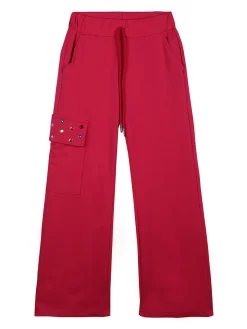 Sweet Junior Pantaloni da bambina a zampa con tasca laterale e pietre