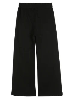 Sweet Junior Pantaloni da bambina a gamba larga con strass floreali - nero