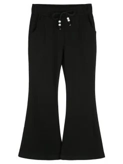 Sweet Junior Pantaloni da bambina a zampa con elastico in vita - nero