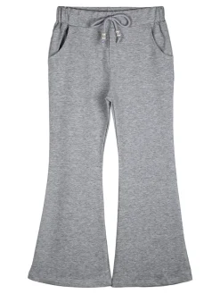 Sweet Junior Pantaloni da bambina a zampa con elastico in vita - grigio