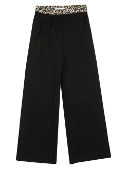 Sweet Junior Pantaloni da bambina in cotone a gamba larga - nero